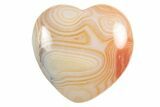 1.6" Polished Banded Carnelian Agate Hearts - Photo 2